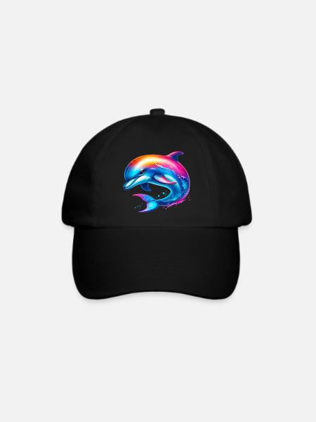 Delfin - Baseballkappe - Schwarz/Schwarz