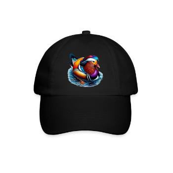 Mandarinente - Baseballkappe - Schwarz/Schwarz - Vorne