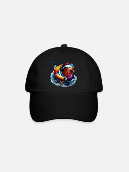 Mandarinente - Baseballkappe - Schwarz/Schwarz