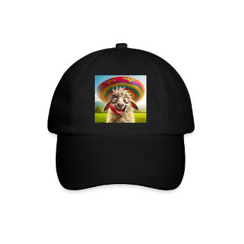 Schaf mit Sombrero - Baseballkappe - Schwarz/Schwarz - Vorne
