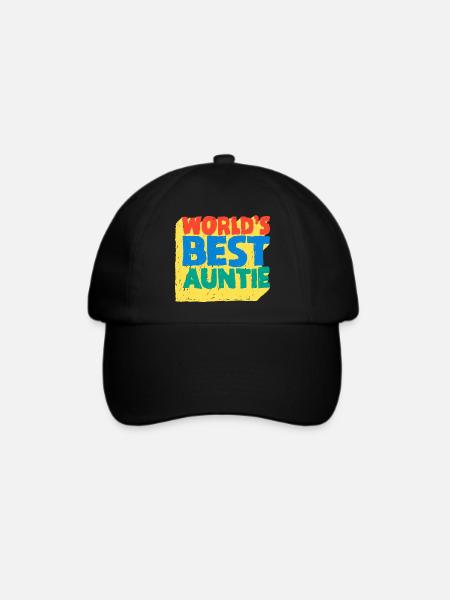 World's Best Auntie Pop-Design - Baseballkappe - Schwarz/Schwarz