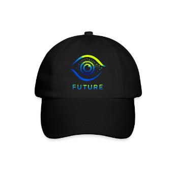 Futuristischer Kreis Technologie Design - Baseballkappe - Schwarz/Schwarz - Vorne
