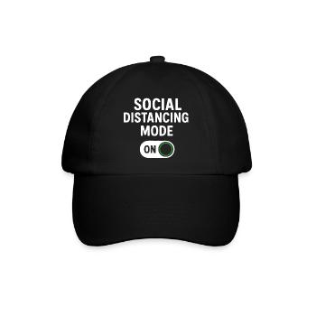 social distancing mode on - Baseballkappe - Schwarz/Schwarz - Vorne