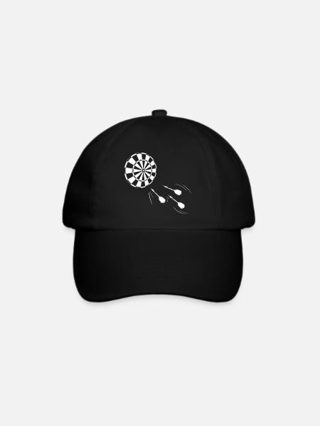 Minimalistische Silhouette von Dartspieler - Baseballkappe - Schwarz/Schwarz