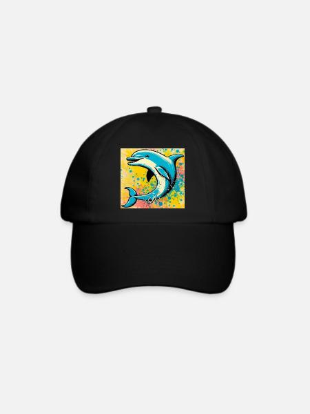 Delfin - Baseballkappe - Schwarz/Schwarz