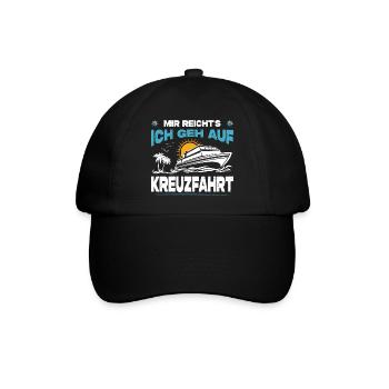 Lustige Kreuzfahrt Sprüche Outfits Urlaub - Baseballkappe - Schwarz/Schwarz - Vorne