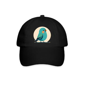Kleiner grün-blauer Vogel - Baseballkappe - Schwarz/Schwarz - Vorne