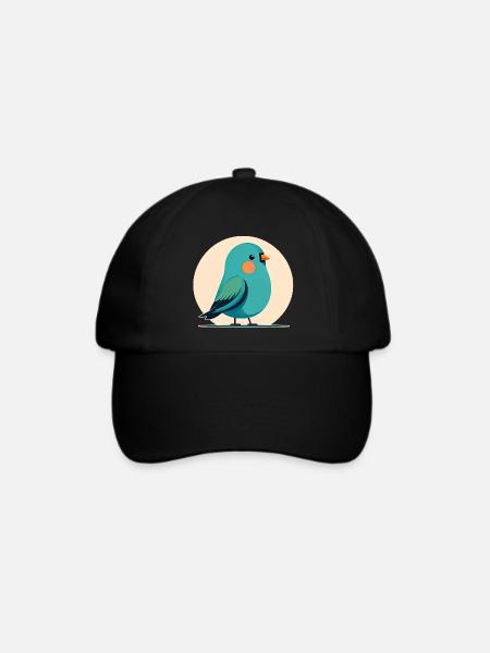 Kleiner grün-blauer Vogel - Baseballkappe - Schwarz/Schwarz
