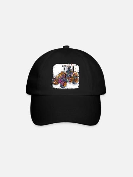 Neonlinien Konstruktionsbagger - Baseballkappe - Schwarz/Schwarz