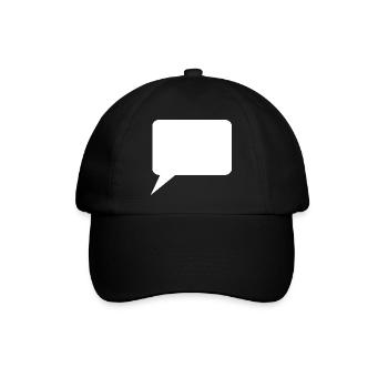 Sprechblase Comic selbst gestalten personalisieren - Baseballkappe - Schwarz/Schwarz - Vorne
