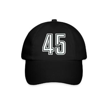 45 - Baseballkappe - Schwarz/Schwarz - Vorne