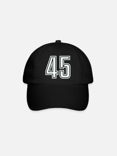 45 - Baseballkappe - Schwarz/Schwarz