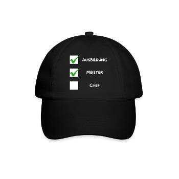 Meister Checkliste - Baseballkappe - Schwarz/Schwarz - Vorne