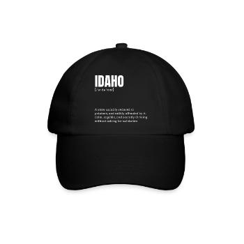 Idaho Kartoffeln Typografie - Baseballkappe - Schwarz/Schwarz - Vorne