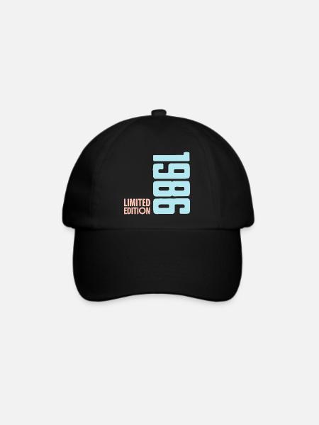 1986 Limited Edition Retro Geburtstag 40ster - Baseballkappe - Schwarz/Schwarz