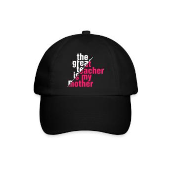 Great Teacher Mom Shirt – Geschenkidee - Baseballkappe - Schwarz/Schwarz - Vorne