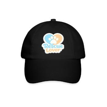 Rescue Lover Pfotenherz - Baseballkappe - Schwarz/Schwarz - Vorne