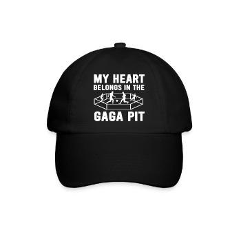 Mein Herz gehört in die Gaga-Grube - Baseballkappe - Schwarz/Schwarz - Vorne