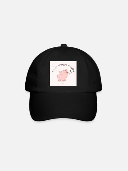 I think my pig is whistling - Baseballkappe - Schwarz/Schwarz