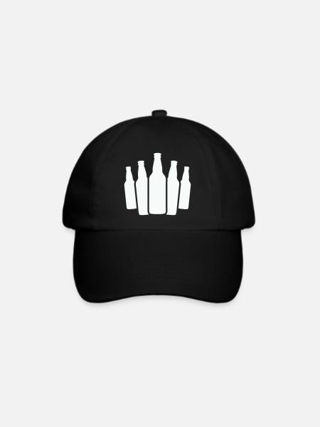 bierflaschen - Baseballkappe - Schwarz/Schwarz