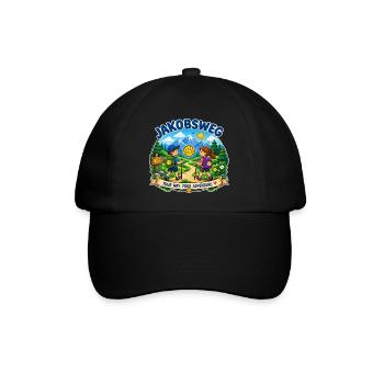 Jakobsweg Kindershirt  - Baseballkappe - Schwarz/Schwarz - Vorne
