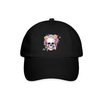 Skull Flower - Baseballkappe - Schwarz/Schwarz - Vorne