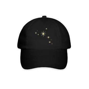 Sterne — Kleine Lichter am Himmel - Baseballkappe - Schwarz/Schwarz - Vorne