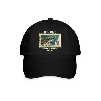 Belgien Bouillon Vintage Reisemarke - Baseballkappe - Schwarz/Schwarz - Vorne