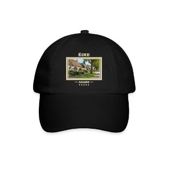 Irland Adare Vintage Reisemarke - Baseballkappe - Schwarz/Schwarz - Vorne