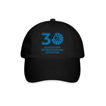 HU Oktober 2026 - 30 Jahre - Geburtstag Geschenk - Baseballkappe - Schwarz/Schwarz - Vorne