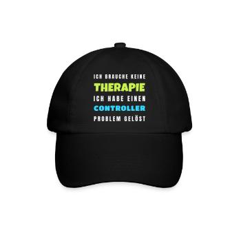 Keine Therapie nötig nur ein Controller Gamer - Baseballkappe - Schwarz/Schwarz - Vorne