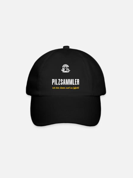 Pilzsammler Geschenk Ich bin dann mal im Wald - Baseballkappe - Schwarz/Schwarz