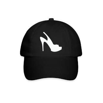 Silhouette Stöckelschuh – Schwarze Eleganz - Baseballkappe - Schwarz/Schwarz - Vorne