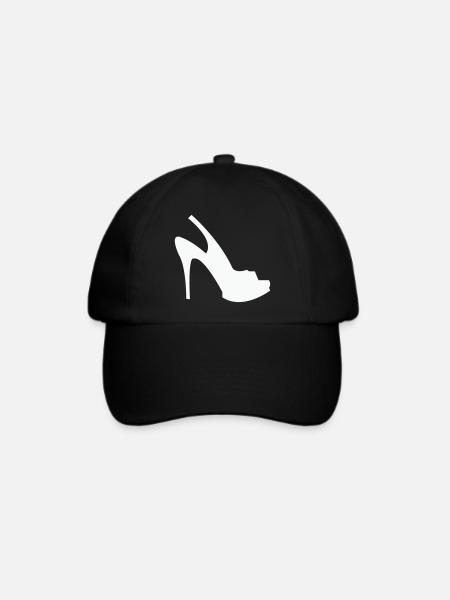 Silhouette Stöckelschuh – Schwarze Eleganz - Baseballkappe - Schwarz/Schwarz