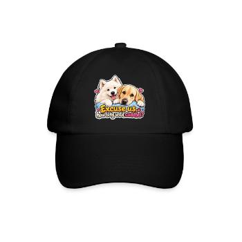 Hunde fragen: Wann sind die Tierheime? - Baseballkappe - Schwarz/Schwarz - Vorne