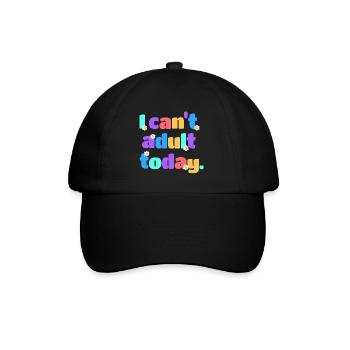 I Can't Adult Today Lustig Retro Spruch Geschenk - Baseballkappe - Schwarz/Schwarz - Vorne