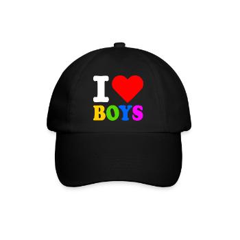 I love boys - Baseballkappe - Schwarz/Schwarz - Vorne