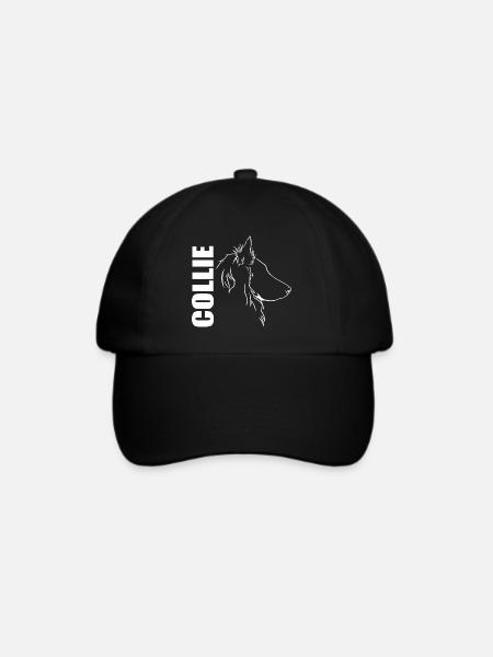 Langhaar Collie Profil Hunde Hund Wilsigns - Baseballkappe - Schwarz/Schwarz