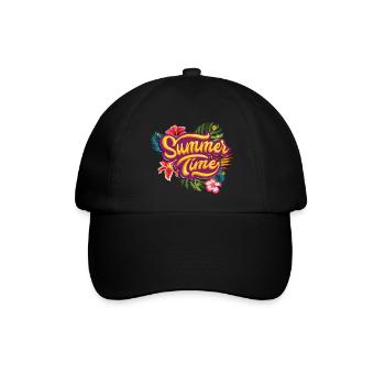 Sommer Zeit - Baseballkappe - Schwarz/Schwarz - Vorne