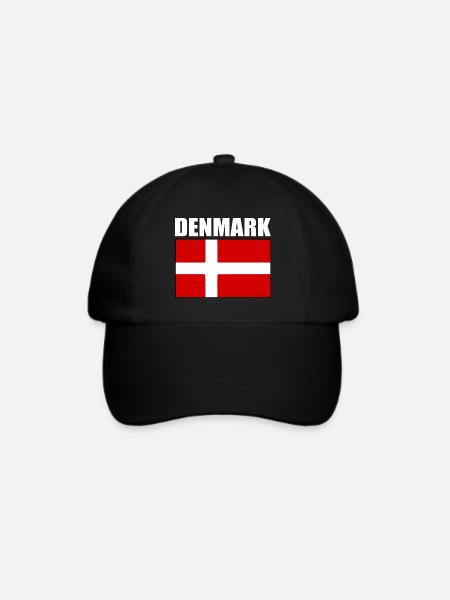 Dänemark - Baseballkappe - Schwarz/Schwarz