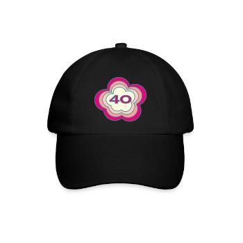 40. 40 JAHRE. 40-JÄHRIGES JUBILÄUM. GEBURTSTAG 40 JAHRE. - Baseballkappe - Schwarz/Schwarz - Vorne