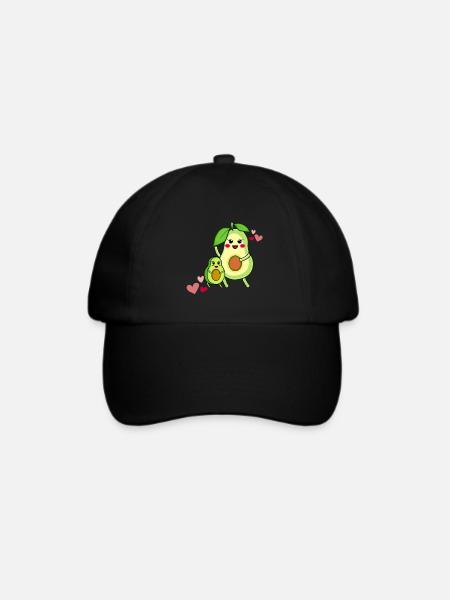 Avocado Familie Mamacado mit Kind - Baseballkappe - Schwarz/Schwarz
