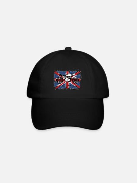 Motorrad Cafe Racer Union Jack - Baseballkappe - Schwarz/Schwarz