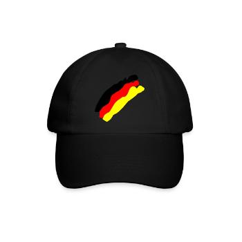 Deutsche Flagge - Baseballkappe - Schwarz/Schwarz - Vorne