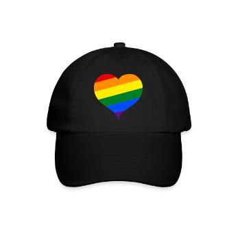 Das Regenbogen-Herz ;) - Baseballkappe - Schwarz/Schwarz - Vorne