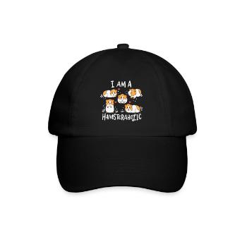 I Love Hamsters: Hamsteraholic - Baseballkappe - Schwarz/Schwarz - Vorne