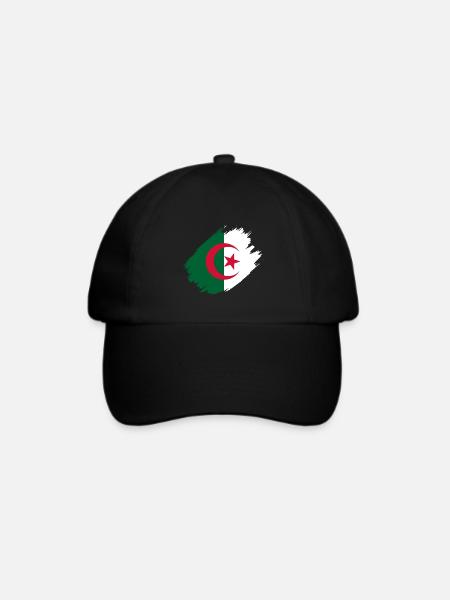 Flagge von Algerien - Baseballkappe - Schwarz/Schwarz