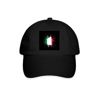 Italy mask italien black mask Maske Italien flag - Baseballkappe - Schwarz/Schwarz - Vorne