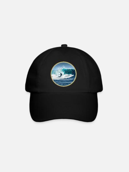 Big Wave SUP Surfer - Baseballkappe - Schwarz/Schwarz