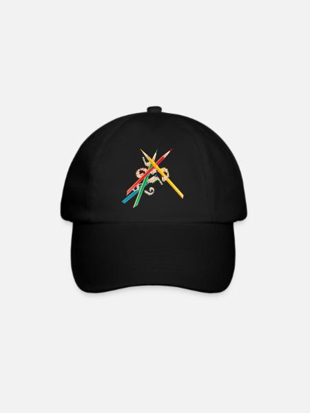 Kunterbunte Buntstifte frisch gespitzt - Baseballkappe - Schwarz/Schwarz